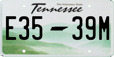 TN license plate E3539M