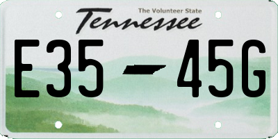 TN license plate E3545G