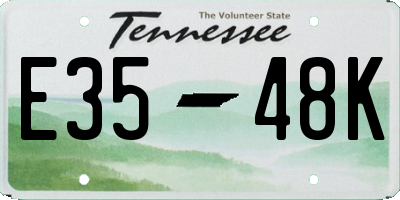 TN license plate E3548K