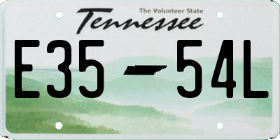 TN license plate E3554L