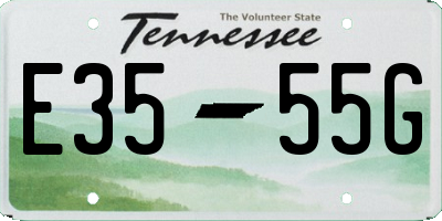 TN license plate E3555G
