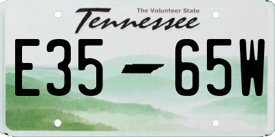 TN license plate E3565W