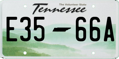 TN license plate E3566A