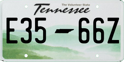 TN license plate E3566Z