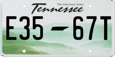 TN license plate E3567T