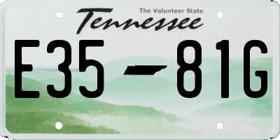 TN license plate E3581G