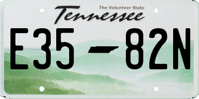 TN license plate E3582N