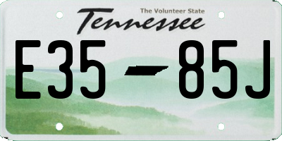 TN license plate E3585J