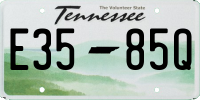 TN license plate E3585Q