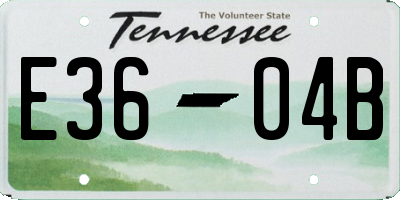 TN license plate E3604B