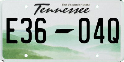 TN license plate E3604Q