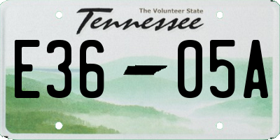 TN license plate E3605A