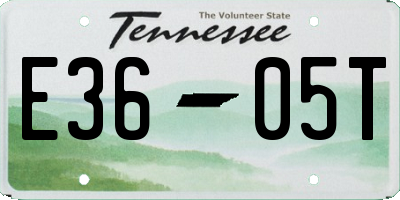 TN license plate E3605T
