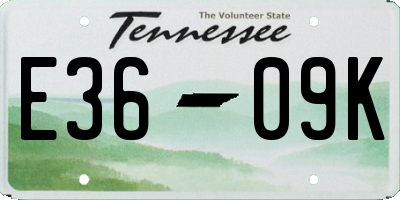 TN license plate E3609K