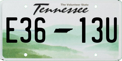 TN license plate E3613U