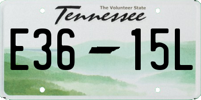TN license plate E3615L