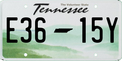 TN license plate E3615Y