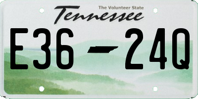 TN license plate E3624Q