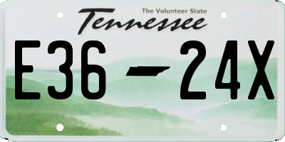 TN license plate E3624X