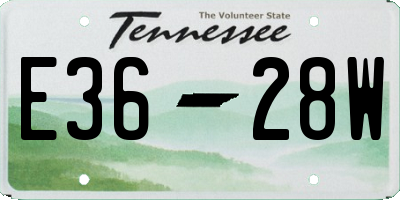 TN license plate E3628W