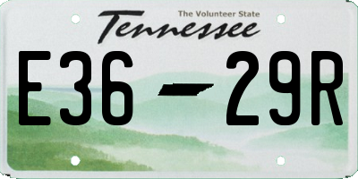 TN license plate E3629R