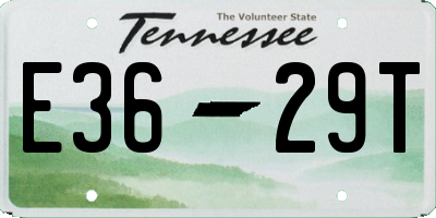TN license plate E3629T