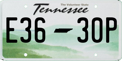 TN license plate E3630P