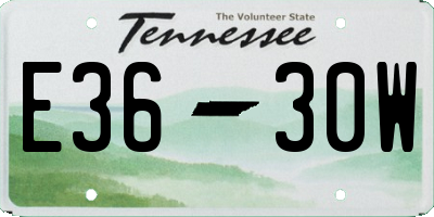 TN license plate E3630W