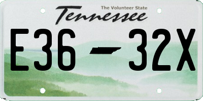 TN license plate E3632X