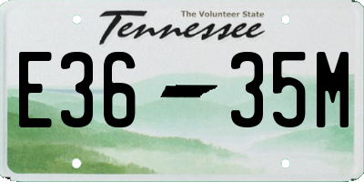 TN license plate E3635M
