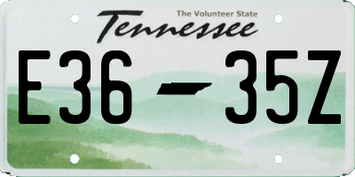 TN license plate E3635Z
