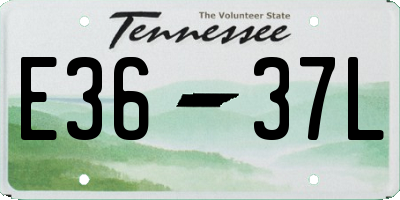 TN license plate E3637L