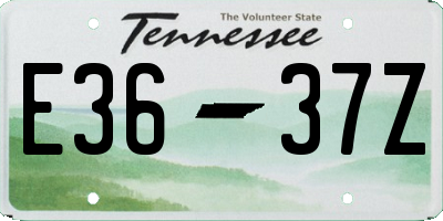 TN license plate E3637Z