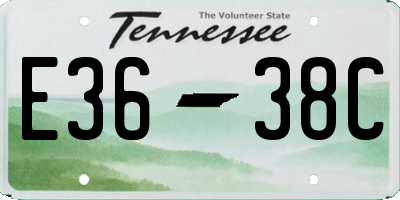 TN license plate E3638C