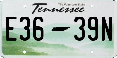 TN license plate E3639N