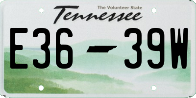 TN license plate E3639W