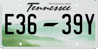 TN license plate E3639Y