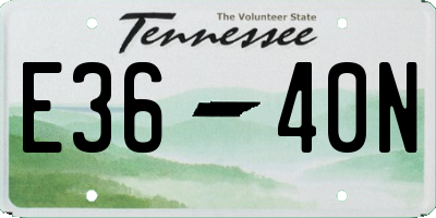 TN license plate E3640N