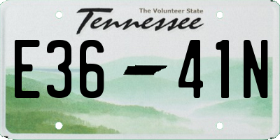 TN license plate E3641N