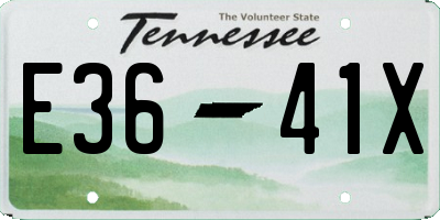 TN license plate E3641X