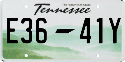 TN license plate E3641Y