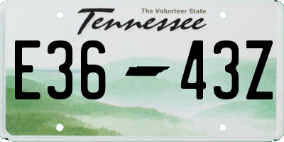 TN license plate E3643Z