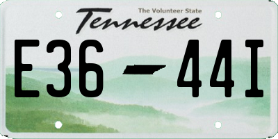TN license plate E3644I