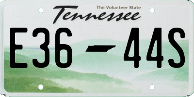 TN license plate E3644S