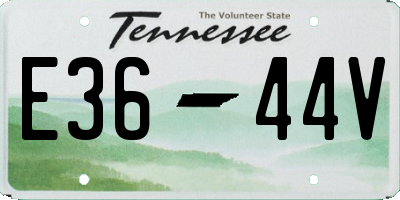 TN license plate E3644V