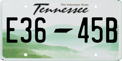 TN license plate E3645B