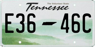 TN license plate E3646C