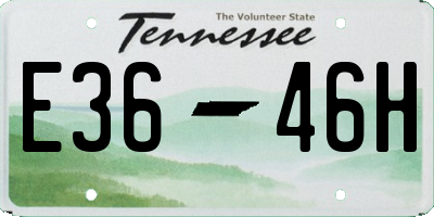TN license plate E3646H