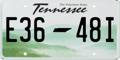 TN license plate E3648I