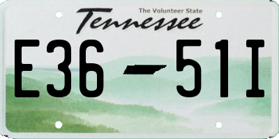 TN license plate E3651I